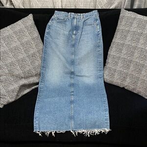 AG Adriano Goldschmied Light Blue Maxi Denim Skirt